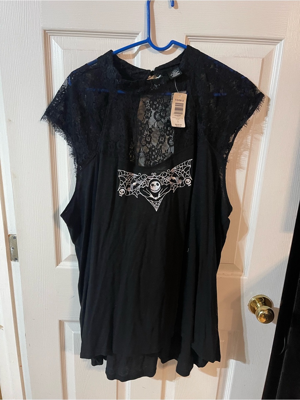 torrid Black Lace-Back Skull Web Graphic Tank